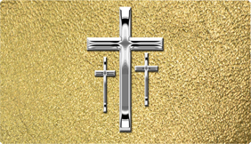 DNSEMP-C-517-SL-SH-GD Empire Corner Silver 3 Crosses Shim Gold